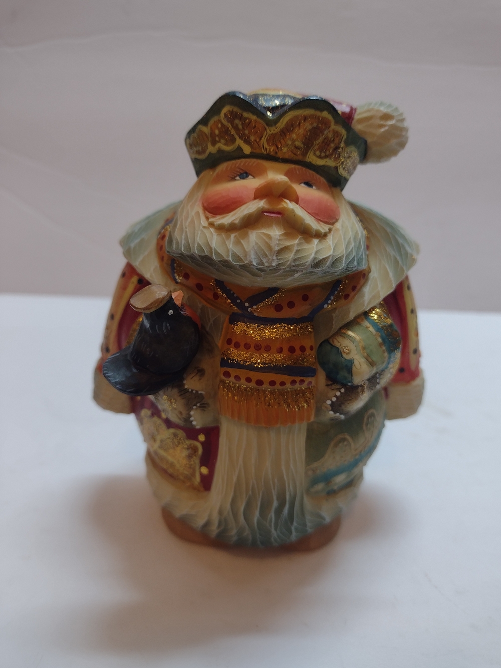 Santa DeBrekht Warbling Carols Jolly Birdkeeper Series Figurine Hand Made Russia